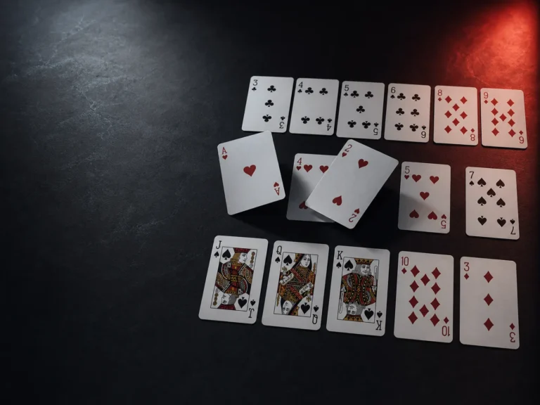 An educational Indian Rummy hand arranged on a charcoal table